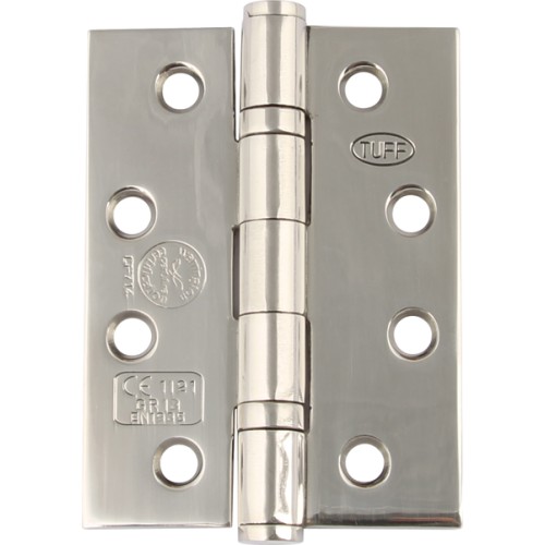 Ball Bearing Door Hinges - 102 x 76mm - Polished Stainless Steel (Pack of 3)